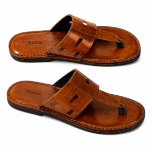 Anova Classic Leather Toe Loop Sandals – Brown